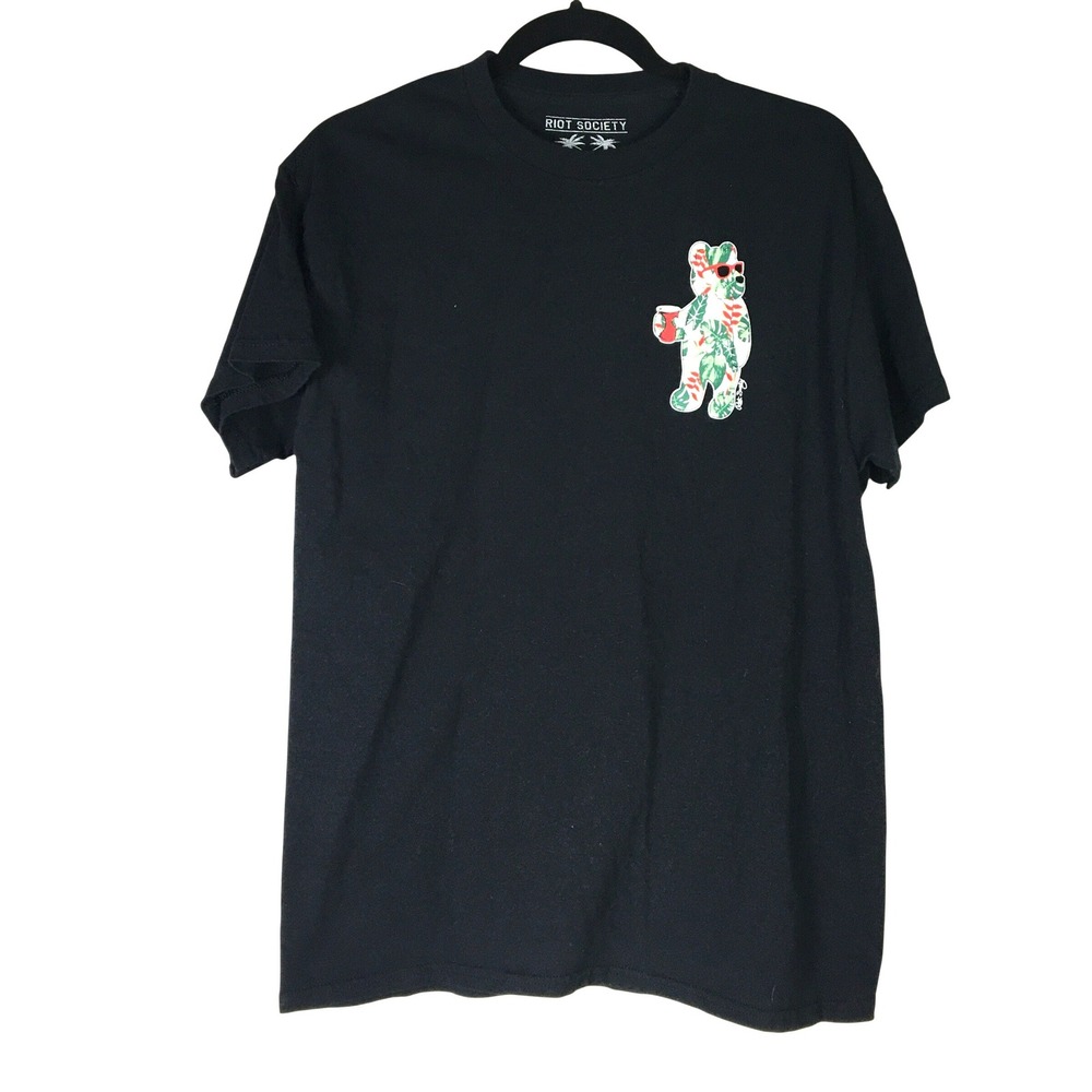 Riot Society Black‎ Tropical Bear Red Solo Cup Graphic T-Shirt Men's Size Medium
